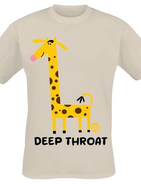 T-Shirt - Deep Throat Giraffe - M bis 3XL - für Männer - Größe L - sand - Männer - male