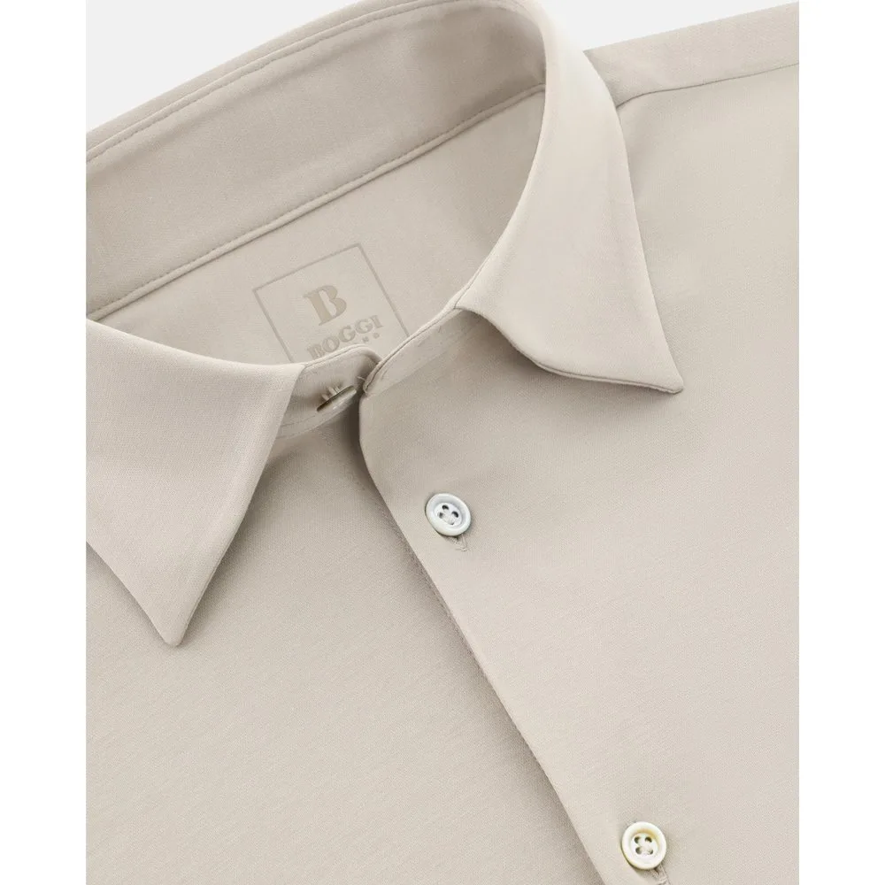 Camisa estilo polo de algodón seda corte regular - Boggi Milano - FashionsVida