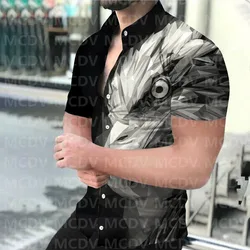Eagle Art Pattern 3d Printed Casual Button Shirt Men's Hawaiian Shirt