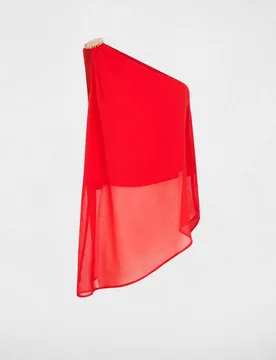 Blusa de mujer asímetrica con broche - Morgan - FashionsVida