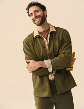 Cotton Linen Blend Overshirt Green male - White stuff - FashionsVida