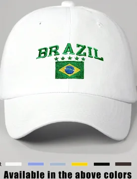 Pieza Gorra de béisbol bordada con letra Bandera de Brasil para mujer, gorra ajustable de protección solar casual para exteriores, viajes de primave - Shein - FashionsVida