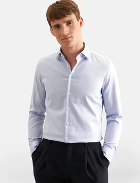 Slim Business Hemd Uni Blau 40 - Seidensticker - FashionsVida