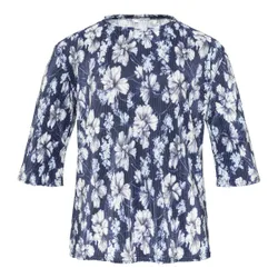 Plissee-Shirt „Anni“ blau M Damen