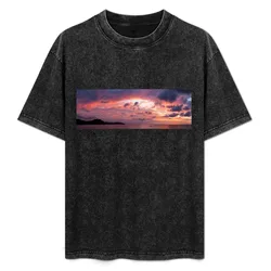 Beautiful vivid sunset T-Shirt Simple Solid Color Crew Neck Tee