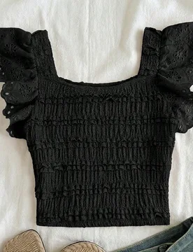 Blusa casual y versátil de uso diario con pliegues para niña preadolescente - Shein - FashionsVida