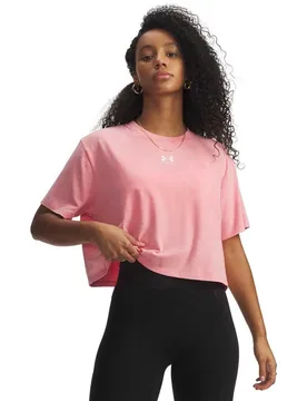 T-shirt à Manches Courtes Rival Boxy Wash Pink XL - Under armour - FashionsVida