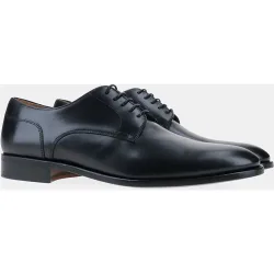 Zapatos de cordones de hombre en de piel con pala lisa y puntera redonda