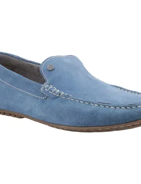 Ralph Suede Leather Mens Blue Loafers - Size Uk 7 - Hush puppies - FashionsVida