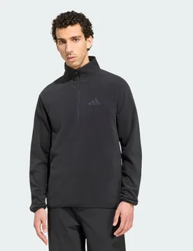 Giacca Terrex Multi Essentials con mezza zip in tessuto felpato S Black - Adidas - FashionsVida