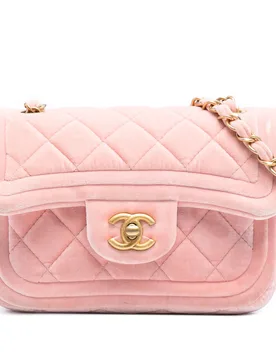 Mini Quilted Velvet Double Frame Flap - Chanel - FashionsVida