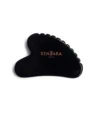 Pietra da massaggio - Gua Sha a cuore con denti nero nero