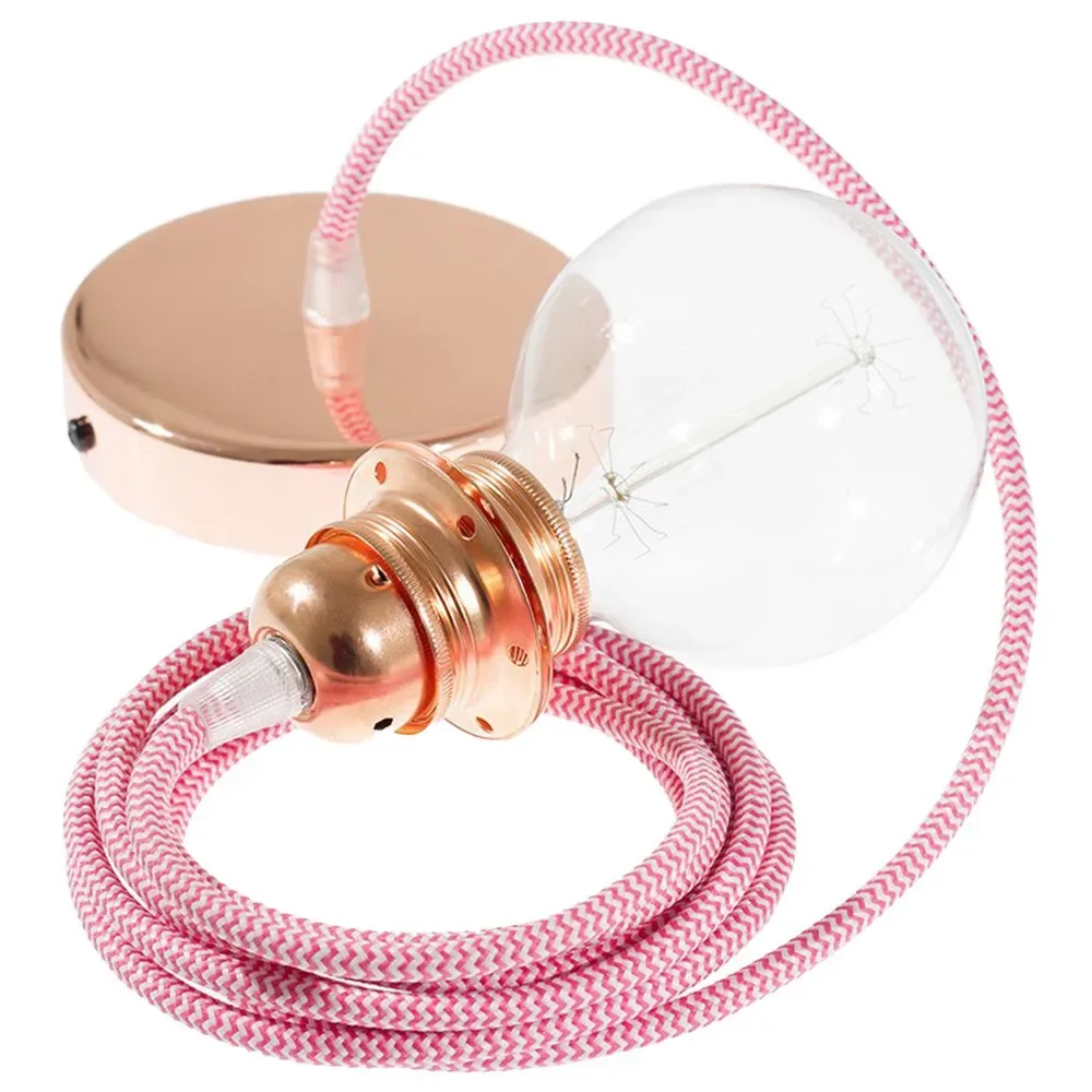 Cables Lampe Suspendue Pendel Pour Abat-jour Rz08 Zigzag 2 M Fuchsia / Copper One Size - Creative - FashionsVida