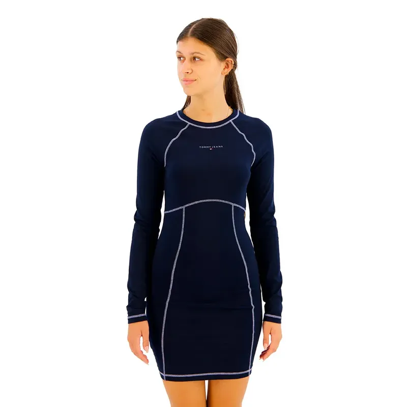 Vestito Corto A Maniche Lunghe Dw0dw2165 Dark Night Navy L