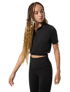 Polo à Manches Courtes Crop Regular Fit Jet Black XL