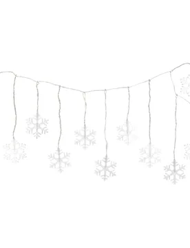LED-Lichtervorhang „Schneeflocken“, 95 cm transparent - viva domo - FashionsVida