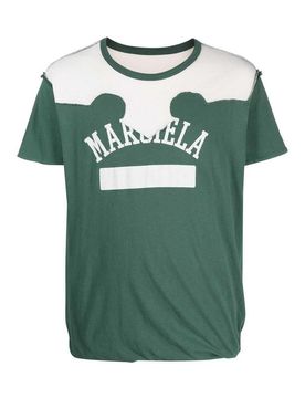 T-shirt invecchiata con stampa logo