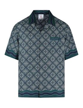 Camicia in seta 'monogramma radiante'