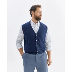 Chaleco de hombre con botones liso tallas grandes