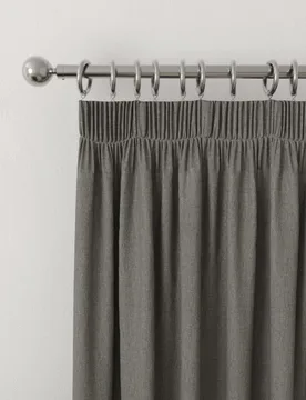 Brushed Pencil Pleat Blackout Thermal Curtains Charcoal Mix - M&S - FashionsVida