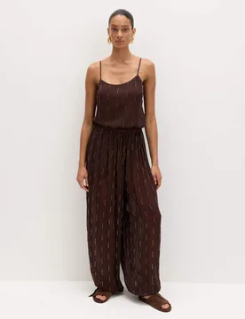 Beaded Embroidered Cami Top Brown female - M&S - FashionsVida