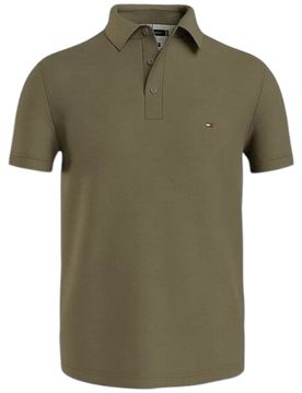 Polo Uomo Verde Militare Slim Fit Flex Biologico