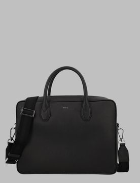 Bonded Leather Handbag with Recycled Polyamide and Polyester