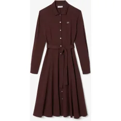 Vestido de petit piqué con Cinturón de mujer y cuello Polo de mujer en