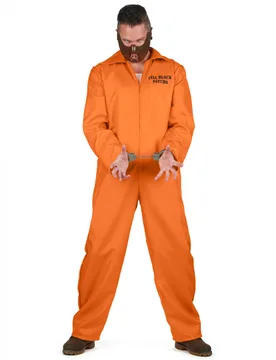 Psychopath-Herrenkostüm Sträfling Halloween-Kostüm orange - KARNEVAL-MEGASTORE - FashionsVida