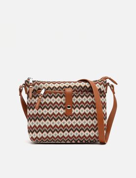 Sac bandoulière Penji petit avec imprimé jacquard et petite trousse ED