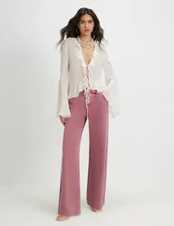 High Waisted Straight Leg Jeans Green female