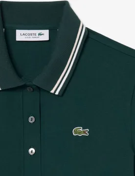 Polo de mujer con ribete de corte ajustado de manga corta - Lacoste - FashionsVida
