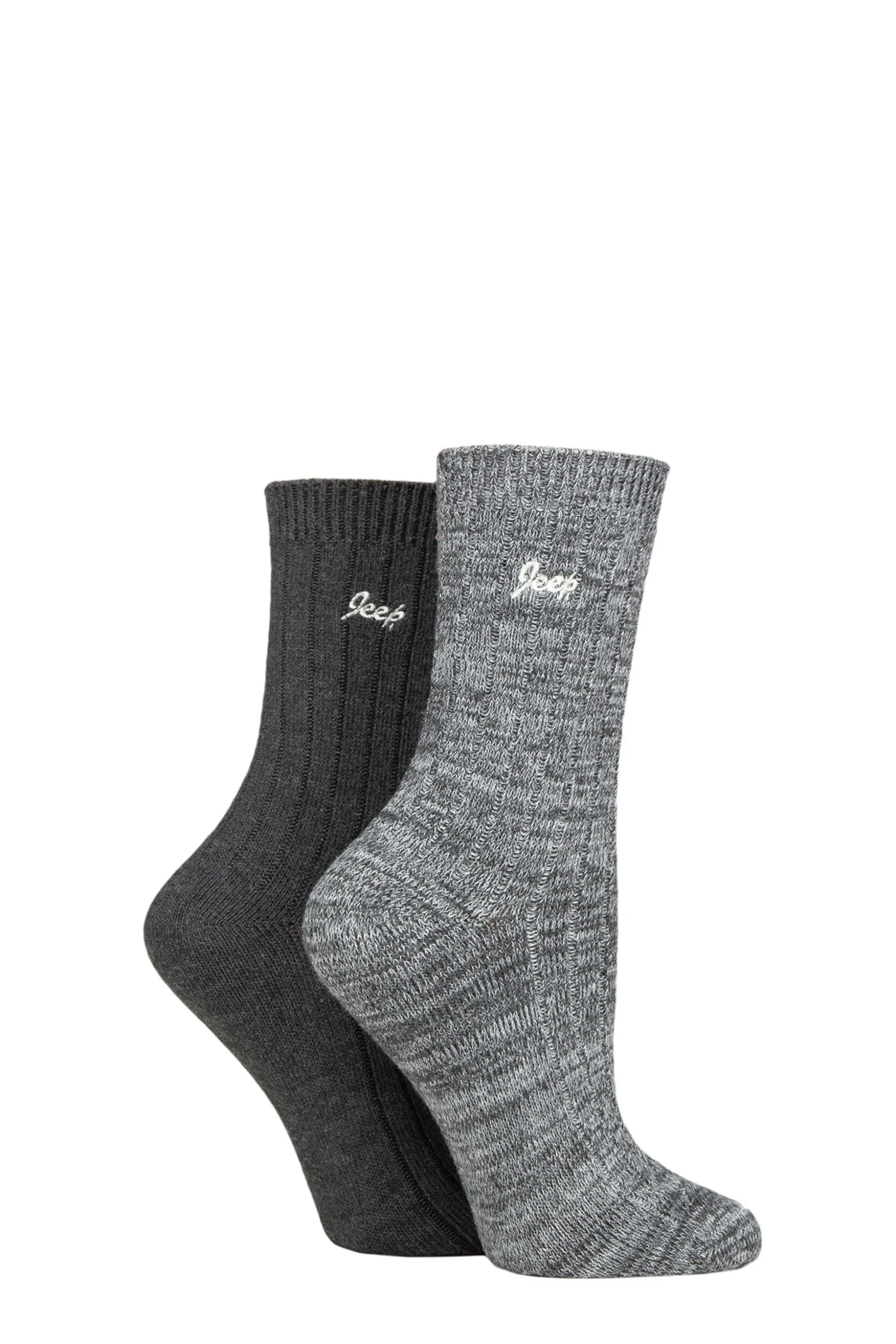 Women's 2 Pair Performance Polyester Boot Socks Charcoal / Slate 4-8 Ladies - Black - Size: Small - Jeep - FashionsVida