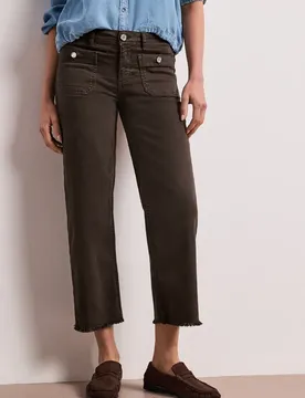 Mid Waist Straight Leg Jeans im Casual Fit female Braun