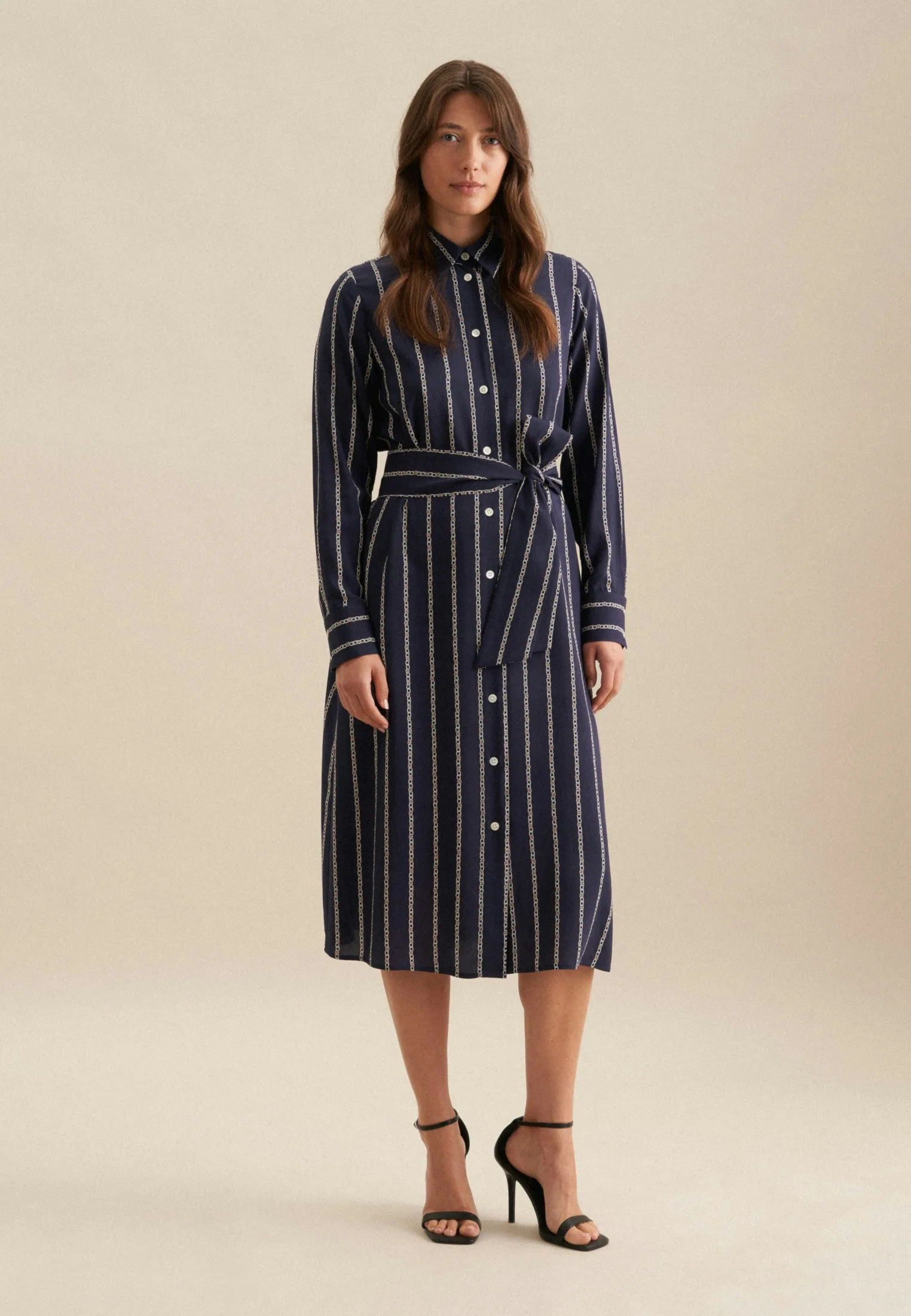 Kleid Kettenprint Blau 38 - Seidensticker.com - FashionsVida
