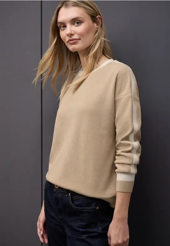 Softes Strukturshirt female Beige - Street One - FashionsVida