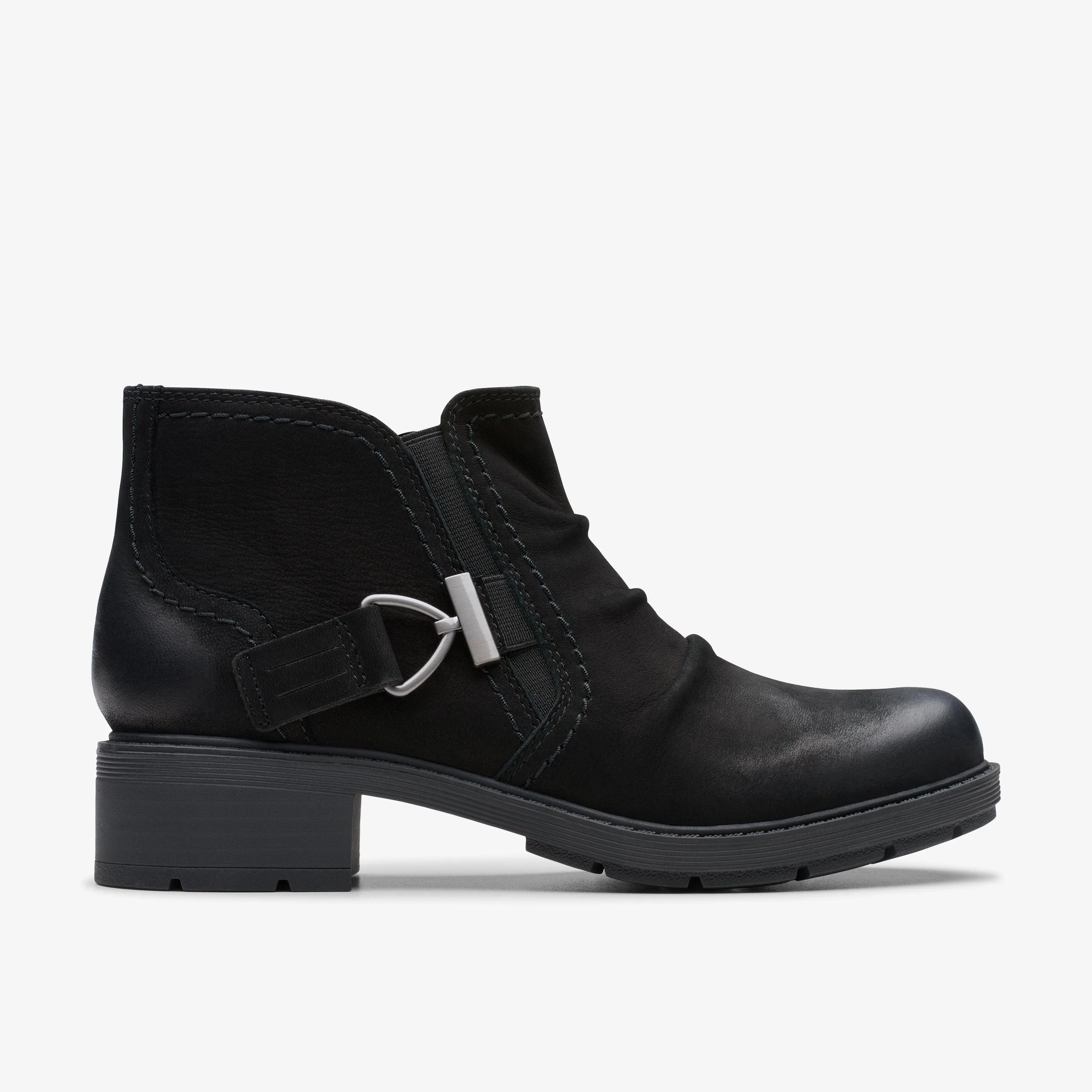 Womens Hearth Clara Black Nubuck Boots - Size Uk 5.5 - Clarks - FashionsVida