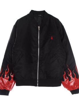 Giubbotto Bomber Uomo Red Flames Bomber Black/red