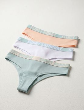 Mutandine Brazilian a Costine con Stampa, Confezione da 3 - multicolor