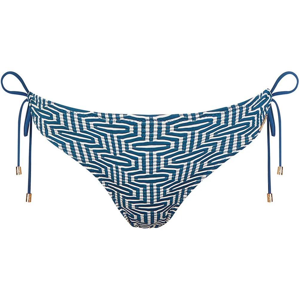 Braga de bikini con lazos ajustables a los lados y estampado geométrico - Dolores Cortés - FashionsVida