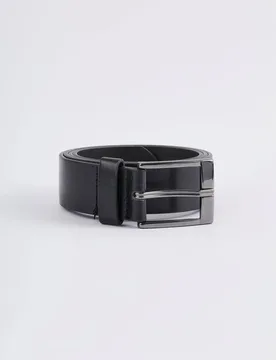 Herren Kunstleder Smart Gürtel Black Größe 36-37 - boohooMAN - FashionsVida
