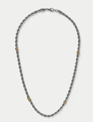 Mixed Mextal Textured Chain Necklace Metallic male