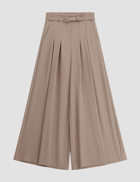 Pantalone a palazzo con righe donna fango