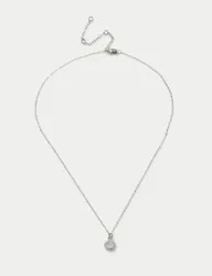 Platinum Plated Solitaire Necklace Silver female