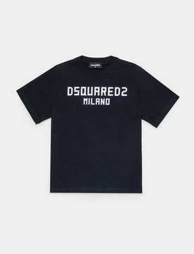 Dsquared t-shirt con lettering bambino nero