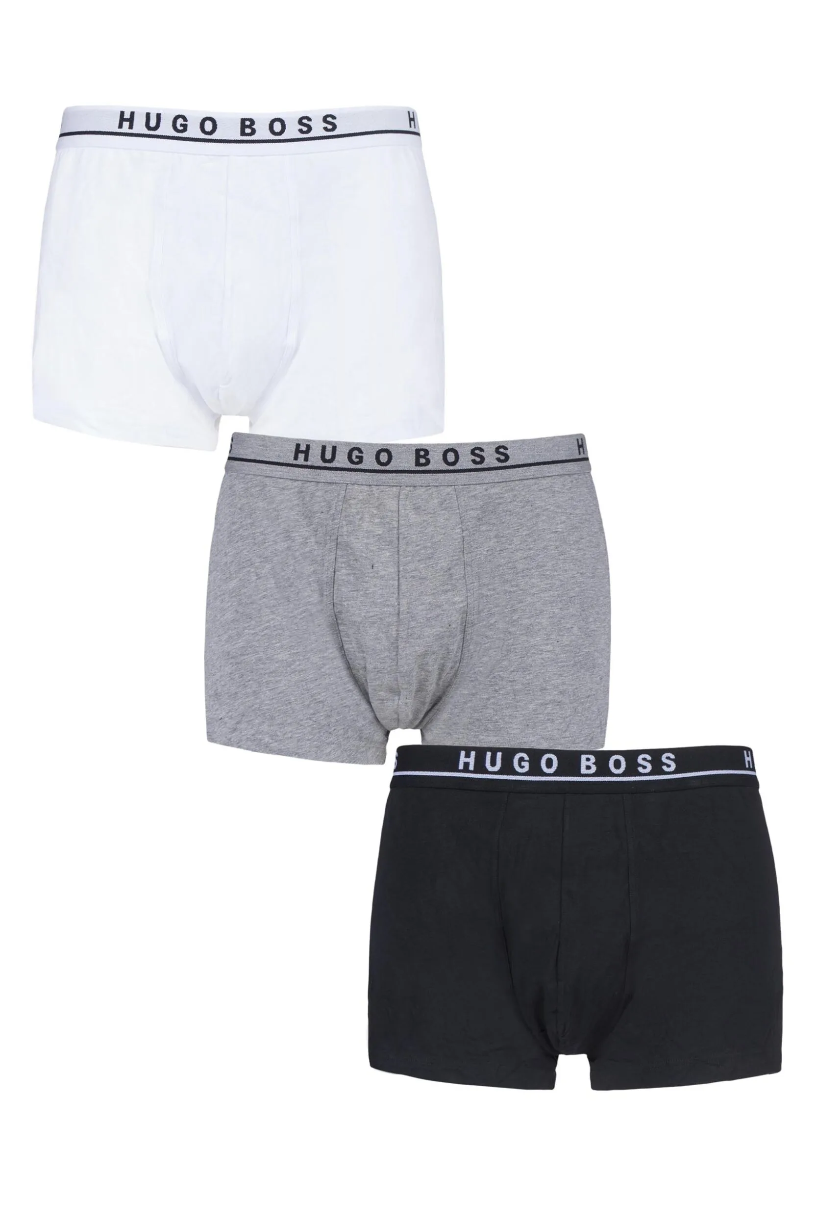 Pack Assorted BOSS Plain Cotton Stretch Trunks Men's Extra Large - - Assorted - Size: Extra Large - Hugo Boss - FashionsVida