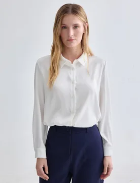 Camisa de mujer lisa manga larga - Zermatt - FashionsVida