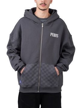 Aether Monogram Zip Hoodie Washed Black M Herren