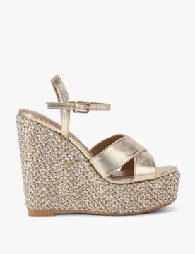 Buckle Wedge Sandals Gold female - Kurt geiger - FashionsVida