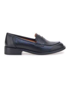 Mocassini neri con soletta in pelle 666K01N 36